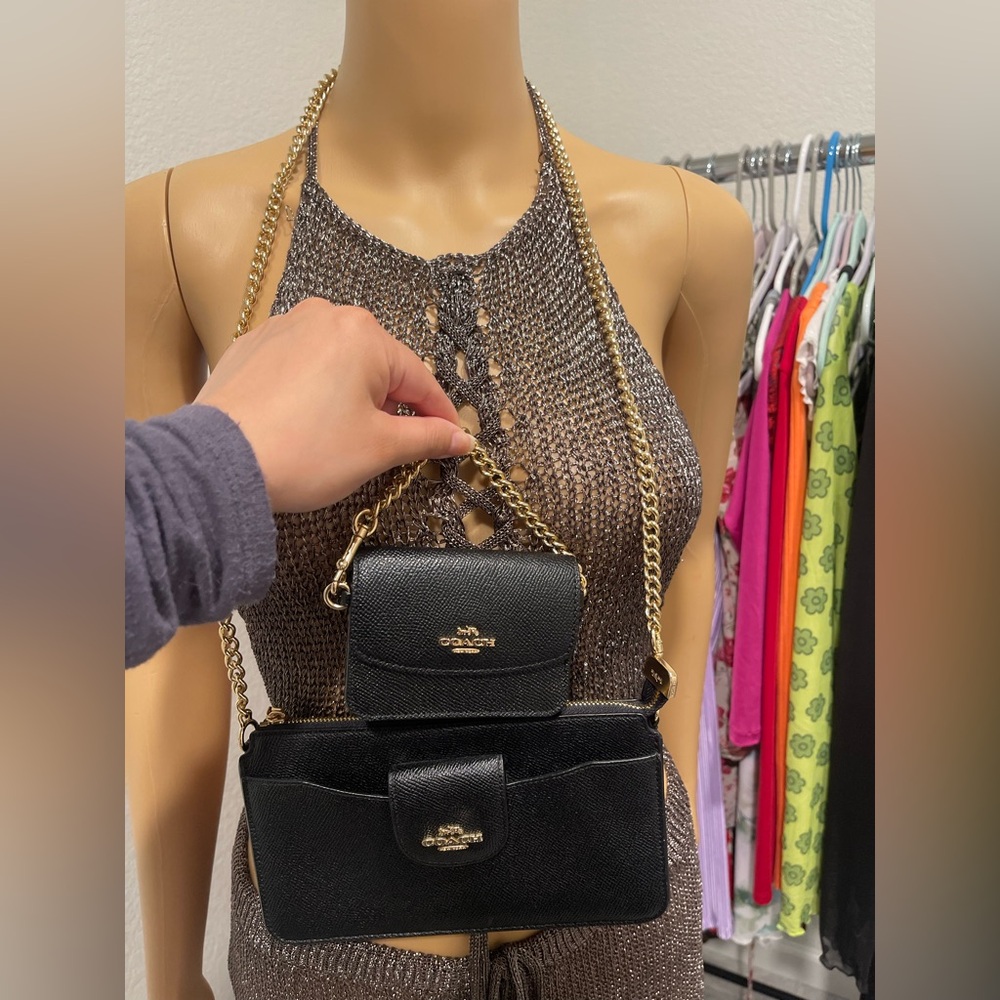 Vintage Coach Poppy crossbody bag with detachable card case